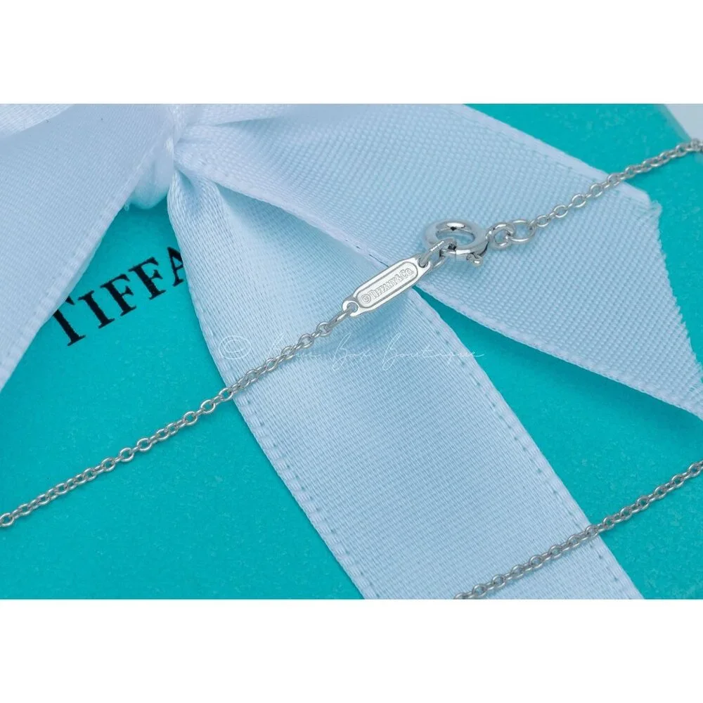 Tiffany & Co. Vintage Bow Necklace Ribbon Knot Pendant in Silver on a 16" Chain - Picture 4 of 9